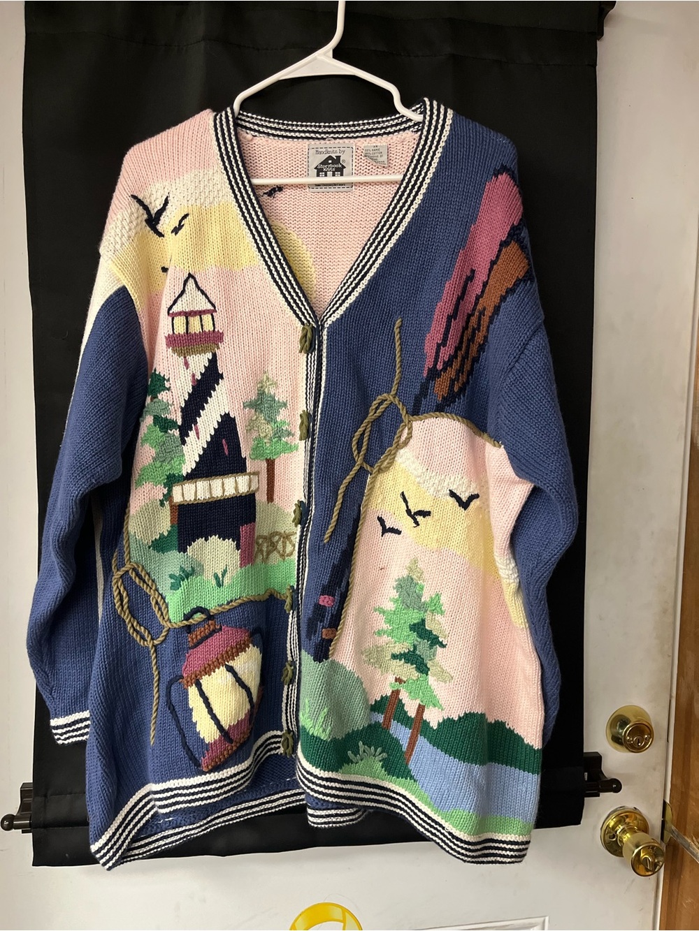 Storybook Knits Womens Cardigan Sweater Vintage Nautical Sail 3x Cotton Women’s - Picture 3 of 15